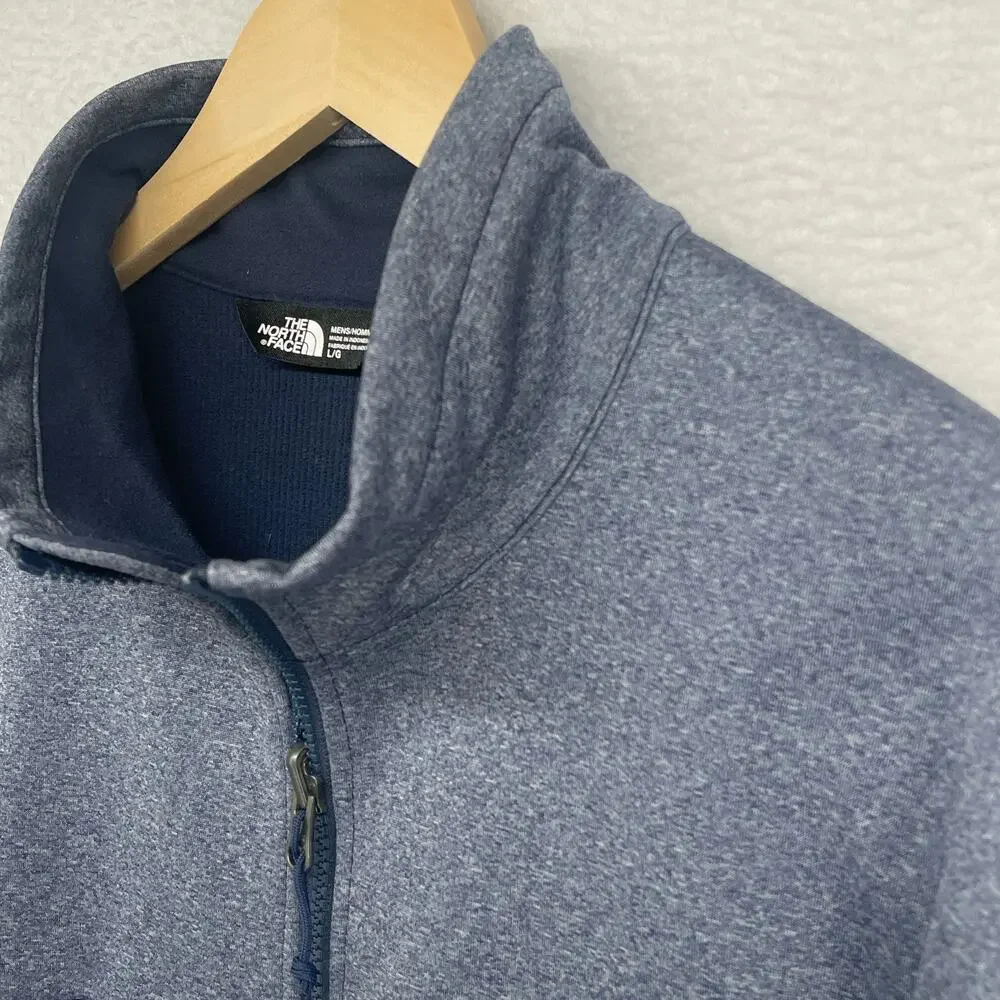 THE NORTH FACE Jacket Men L Canyonwall Windwall Softshell Fleece Grid Lined Blue